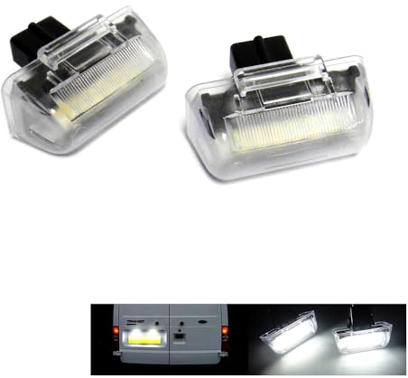 RZG 2 luci a LED per targa, canbus, per Transit Transit Tourneo Connect 1985-2014, colore: bianco