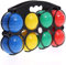 Almineez 8 Colourful Plastic Boules Water Filled French Pétanque Jack Bowls Fun Garden Game Set For All Ages and Skills Picnic Games With Carry Case