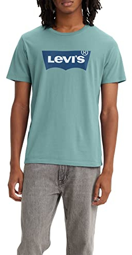 Levi's Graphic Crewneck Tee T-shirt, Batwing Pastel Turquoise, XXL Uomo