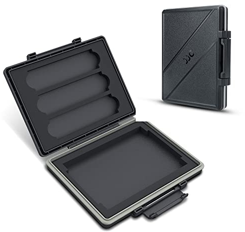 JJC Portable SSD Protective Case Storage Box Water-Resistant for 2.5 Inch Internal Solid State Drive x1 + NVMe M.2 2280/2260/2242/2240/2230 Solid State Drive (SSD) x3
