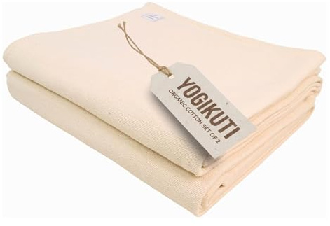 Yogikuti Iyengar Yoga-Decke aus Baumwolle, 2er-Set – Dicke handgewebte Yoga-Decken für erholsame Yoga, Meditation & Pranayama – Premium Baumwolle Yogadecke für Unterstützung & Komfort in Pranayama