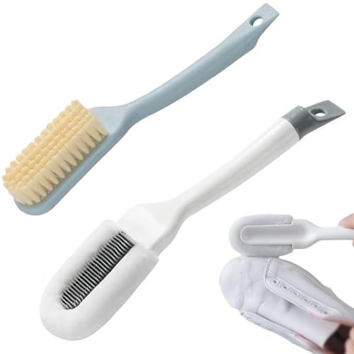 2Pack Shoe Cleaning Brush -Sneaker Shoe Cleaner Brush-Soft Bristle Cleaning Shoes Scrubber-Long Handle Shoe Scrubbing Brush-White Sneaker Cleaner Brush-Shoe Brushes for Cleaning