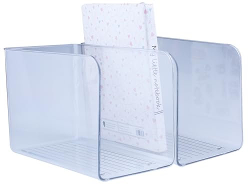 Collecteur de documents de magazine, organisateur de documents vertical en plastique transparent, bureau, maison, archives de bureau de l’école, outils de stockage de livres, 2 pcs (bas)