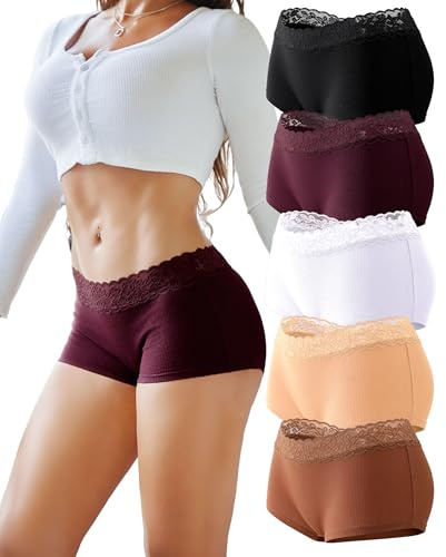 READY TO LOVE boxershorts dam kalsonger dam bomull spets underkläder kvinnor bekväm bomull underkläder kvinnor ventilerande shorts damtrosor hipster flerpack S–XL