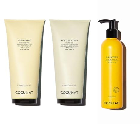 COCUNAT - Rich + Curl Booster Pack - Cleanses, Hydrates and Nourishes - Defines Curls without Weighing Down - Eliminates Frizz - Free from Silicones and Sulfates