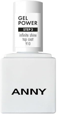 ANNY Gel Power Infinite Shine Top Coat – Überlack für brillantes Gel-Glanz-Finish ohne UV-Lampe – 8 ml