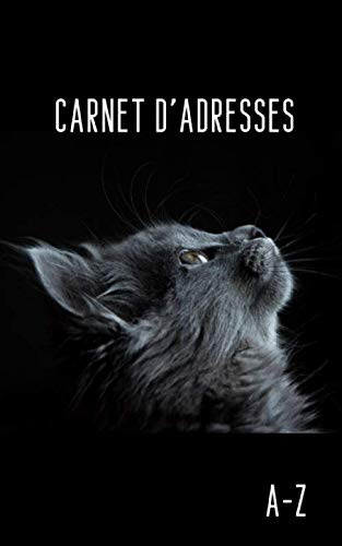 Carnet d'adresses: Couverture avec un chat, petit format, alphabétique, 110 pages