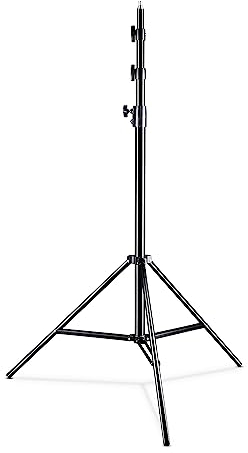 Walimex pro WT-420 Lampenstativ 420 cm, höhenverstellbares Lichtstativ belastbar bis 7,5 kg, Blitzstativ mit 5/8 Zoll Spigot, Studiostativ mit Federdämpfung