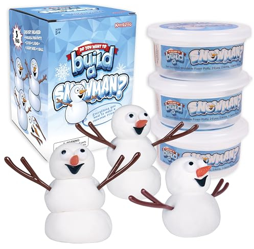 Kangaroo 3 Pack Build a Snowman Kit Snowballs Toys for Kids Stocking Stuffers - Snow Play Winter Toys Christmas Crafts DIY - Snow Man Kit Outdoor Modeling Clay Craft - Xmas Stocking Stuffers for Kids