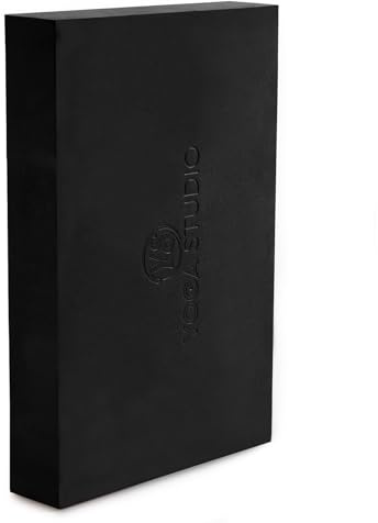Yoga Studio YS/Block/Black Bloque Estudio de Yoga, 30 cm x 20 cm x 5 cm, Antideslizante EVA con Bordes biselados, Accesorio de Ejercicio Ligero, Color Negro, Unisex, Normal