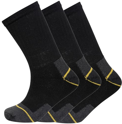 Soxy 12 Pairs Mens Heavy Duty Work Socks Shoe Size 6-11 Safety/Steel Toe Boot Socks, Black, 6/11/2020