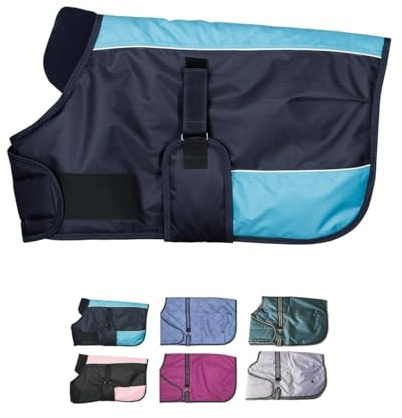 netproshop Pferdedecke Warme Fohlendecke 100g die Mitwächst - Atmungsaktiv, Wasserdichtigkeit, 600D, Groesse:65, Farbe:Dunkelblau