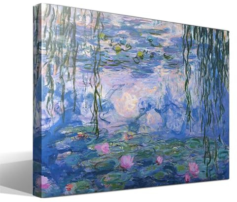 cuadrosfamosos.es Nenufares | Claude Monet | Impresionismo | Cuadro Canvas Wall Art | Impresion Giclee lienzo algodon puro | Bastidor 3cm | 55x75cm