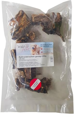 Wild & Fein Hundesnack Rehhalsknochen, gesägt - 200 g