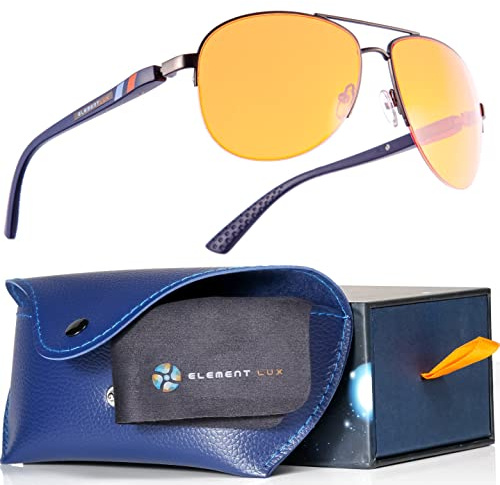 ELEMENT LUX Blue Light Blocking Glasses | 99% Dark Amber Lenses | For Better Sleep, Gaming, Computer Screen Blocker, Eyestrain Relief