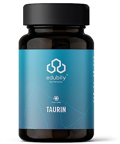 edubily nutrition® Taurin Kapseln für 90 Tage - Veganes Produkt ohne unerwünschte Zusatzstoffe - Laborgeprüft - Im Braunglas (90 Kapseln)