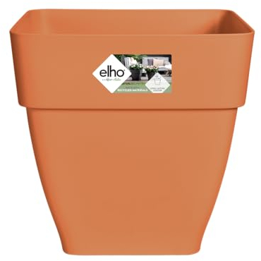 Elho Vibia Campana Carré 30 - Pot De Fleurs pour Extérieur - Ø 28.8 x H 28.2 cm - Marron/Terre Cuite