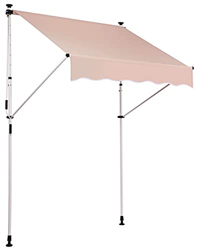 CLP Auvent A Pince Westerly avec Cadre en Acier Inoxydable I Store Protecteur Anti UV Hydrofuge Et Anti-Salissures I Marquise, Couleur:Beige, Taille:350x120 cm