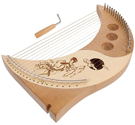 MILISTEN Lyre Harfe mit 19 Saiten, Harfe mit wechselnden Fliegen zum Mond, einzigartiges Muster, tragbare Harfensaite, Musikinstrument für Erwachsene und Kinder