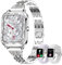 fitonyo Smartwatch Damen mit Telefonfunktion Diamant,1.29 Touch-Farbdisplay,Pulsuhr, SpO2,Schlafmonitor,Menstruationszyklus,110+ Sportmodi,Musik,Smartwatches für Damen (Diamant Silber)