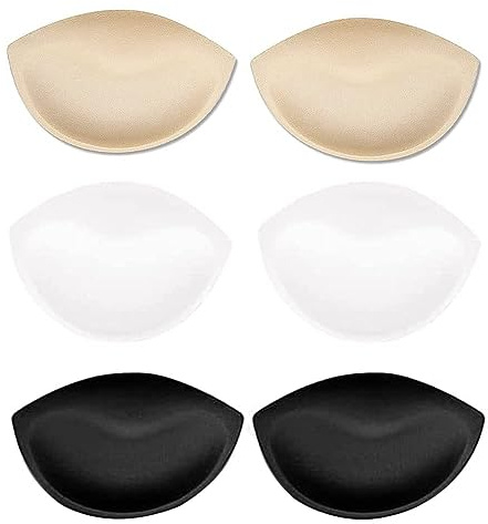 Girspov 3 paia di reggiseno rimovibili Inserti, rimovibile traspirante push up petto Enhancer reggiseno schiuma assorbente per Yoga Sport Bra, costumi da bagno, Bikini, abiti da sposa (3 Colori)