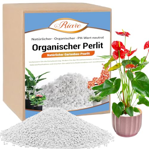 Riare Perlite pour Plantes Végétale Horticulture Terreau Plante Intérieur Naturelle Vermiculite Perlite Expansée Terreau Orchidée Cactus Améliorer Le Drainage Favorise La Croissance des Plantes (20L)