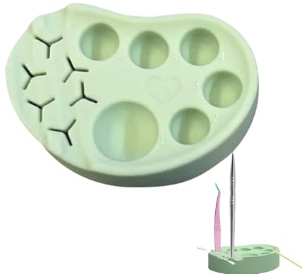 Plateau de palette de maquillage, palette de mélange de maquillage - Conteneur de permanente de cils et de stratification des sourcils | Palette en silicone facile à nettoyer avec porte-outils, fourni