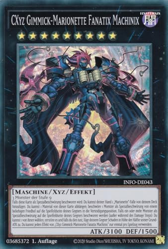 INFO-DE043 - CXYZ Gimmick-Marionette Fanatix Machinix - Super Rare - Deutsch - 1. Auflage - The Infinite Forbidden - mit LMS Trading Fieldcenter-Karte Yugioh