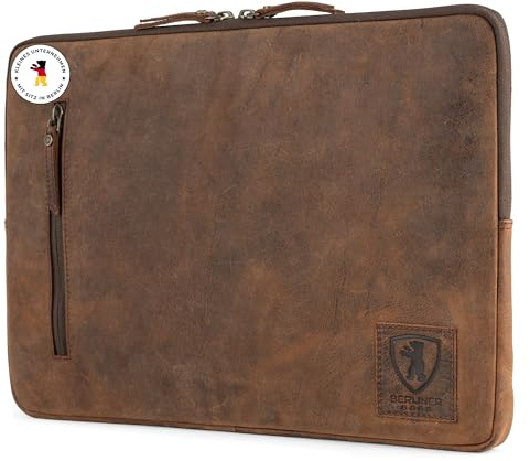 Berliner väskor vintage läder laptopväska, erdfarben, 13 Pouces