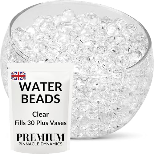 PINNACLE DYNAMICS Clear Water Beads - Bulk (4 Packs) Fills More Than 30 Vases - Decorative Home Accessories - Gel Balls Vase Fillers – Table Centrepiece - Perfect for Flower Vase and Floating Candles