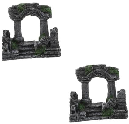 BESPORTBLE 2st Aquarium Römische Säule Aquarienverzierung Aquarienruinendekor Unterwassersäule Aquarium Antike Ruinen Blasendekorationen Für Aquarien Aquarium- Aquarium-versteck Harz