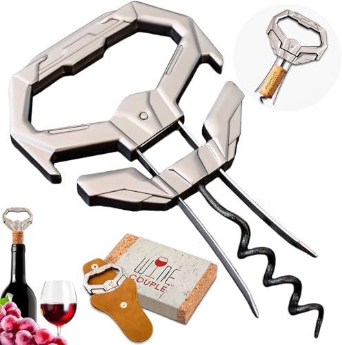 ZONSUSE Sacacorchos de Vino Viejo,Ah So Abridor da Vino Envejecido,Sacacorchos láminas para Corchos Frágiles de Botellas de Vino,regalos originales para Coleccionista Amante del Vino (Mecha)