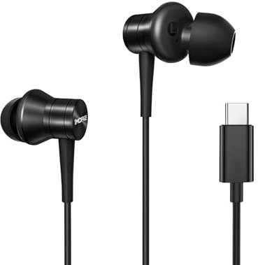 1MORE P20 Auriculares In-Ear con Cable, USB C Tipo C, Audio Hi-Res, Auriculares con Cancelación de Ruido, Micrófono y Control de Volumen.