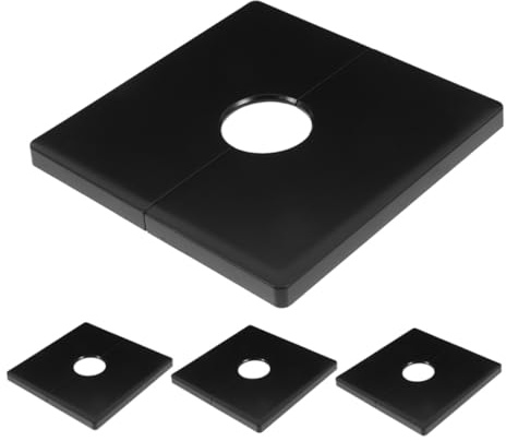 VILLCASE Cubierta para Enchufe Adhesiva Desmontable con Orificio De 22mm, Placa para Salida De Cables, Protección para Enchufes y Interruptores, Uso Doméstico y Oficina, Color Negro