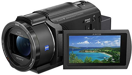 Sony FDR-AX43 Ultra HD 4K Compact Camcorder 5-Axis Balanced Optical SteadyShot 20x Optical Zoom Flip screen 3-Inch Black (Renewed)