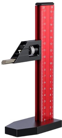 Bordssåg höjdmätare - precisionsdjupslinjal, mätverktyg i aluminium | 180 mm 7 tum justerbar justeringsenhet, bred och stabil basdesign, tillbehör