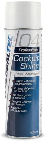 GLOBALTEC PROFESSIONAL Abrillantador Salpicadero Coche Sin Siliconas — Limpiador y Renovador de Plásticos Interiores, Antipolvo, Acabado Profesional — Spray 500 ml