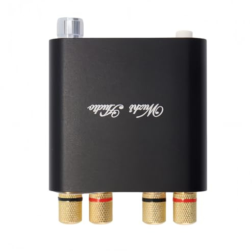 Voyoo ZK-1002D Mini-förstärkare Bluetooth, 100 W X 2 Mini HiFi-förstärkare 2.0 kanal med Bluetooth/USB/AUX-ingångar, PC-ljud för passiva högtalare/PC, svart