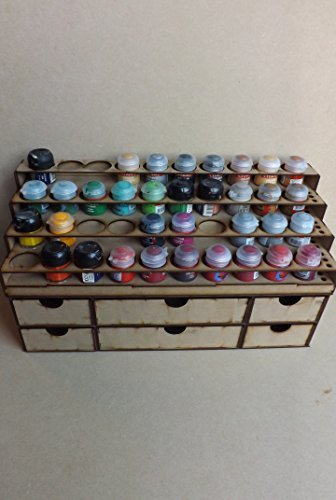 kidsnado Paint Stand for 40x Pot Style Citadel Paints with Storage Drawers for Warhammer 40k, Ages 120+