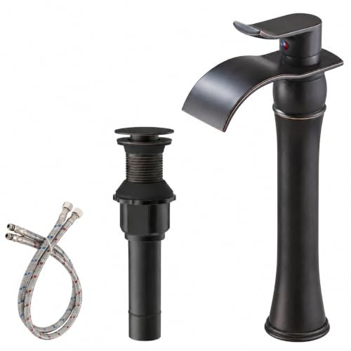 BWE Oil Rubbed Bronze Bathroom Vessel Sink Faucet 1 Hole, Vintage Farmhouse