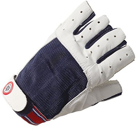 Compass Segelhandschuh Jolle Leder Kurze Finger Farbe blau/grau, Größe D: 8