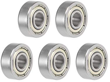 sourcing map 5 st spår kullager 605ZZ Z2 dubbelskärmat kolstål 5 mm x 14 mm x 5 mm