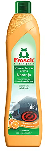 Frosch - Reinigungsmittel für Ökologische Glaskeramik, Orange, Entfett und Politur - 500 ml