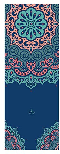 woyufen Towel for Yoga, 185 x 64 cm Non Slip Hot Yoga Mat Yoga Blanket Printing Pattern Fast-Drying for Bikram, Pilates, Gym Workout, Outdoor Picnic, (With Carrying Bag)