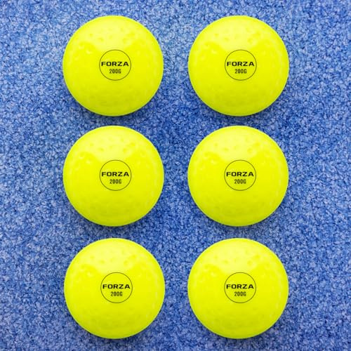 FORZA Balle de Hockey sur Gazon de 200 G | Équipement d'Entraînement | Pack de 1 ou 6 Balles (Pack de 6)