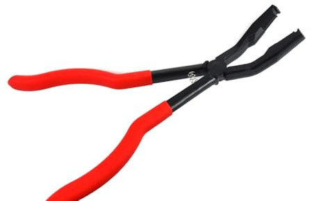 PT Auto Warehouse HT-MOP-5640 - Multi-directional Offset Hose Clamp Pliers with Grooves- Overall Length: 10 inch (255mm)