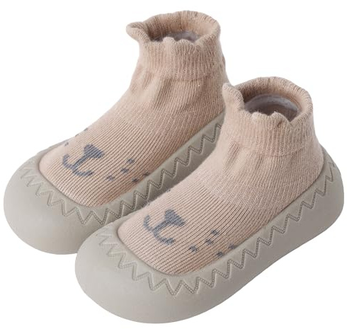 XQ&XG Calzini Scarpe Antiscivolo per Bambini Unisex | Scarpe Primi Passi Neonato, Suola Morbida Antiscivolo, Traspiranti, Calzino Pantofole