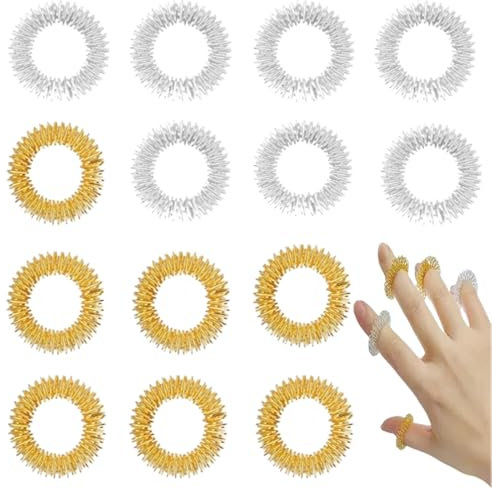 Neodtx Akupressur Ringe Für Finger 14 Stück Massageringe Für Finger,Anti Stress Ring,Arthrose Ringe Für Finger,Anxiety Ring,Arthroroller Sensorische Fingermassagering Und Förderung Der Durchblutung