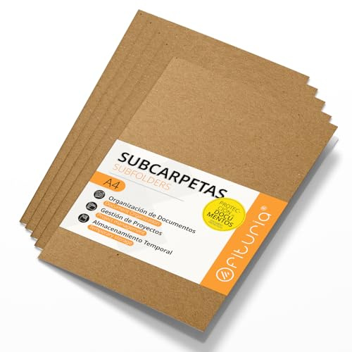 Cartelline Cartoncino A4, Raccoglitori Documenti di Carta 180gr, Cartella Portadocumenti per Archiviazione, Confezione da 50 Carpette Portadocumenti Colorate per Documenti - Ofituria (Kraft Bicolore)