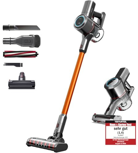 KLAMER Akku Staubsauger, 2-in-1 Staubsauger kabellos & Handstaubsauger, Akkulaufzeit bis 45 min, Akkustaubsauger mit HEPA Filter für Teppich, Auto & Hartböden